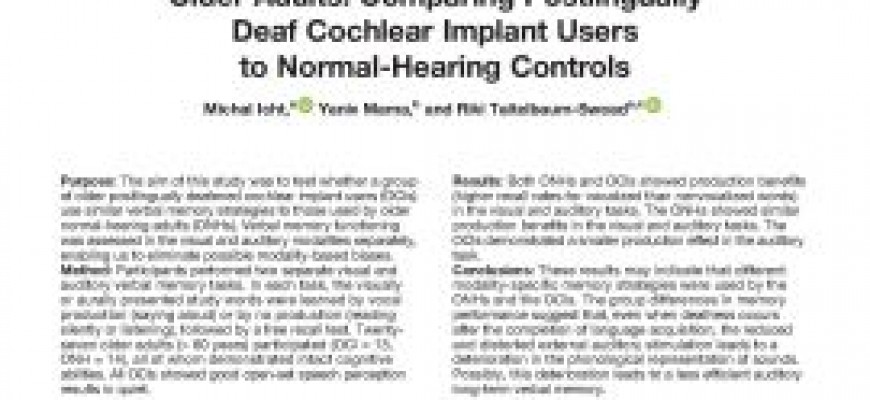 Visual and Auditory Verbal Memory in Older Adults: Comparing Postlingually Deaf Cochlear Implant Users to Normal-Hearing Controls
