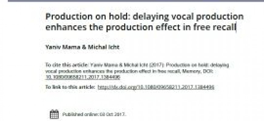 Production on hold: delaying vocal production enhances the production effect in free recall