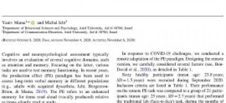 Overcoming COVID-19 Challenges: A Remote Adaptation of the Production Effect Task